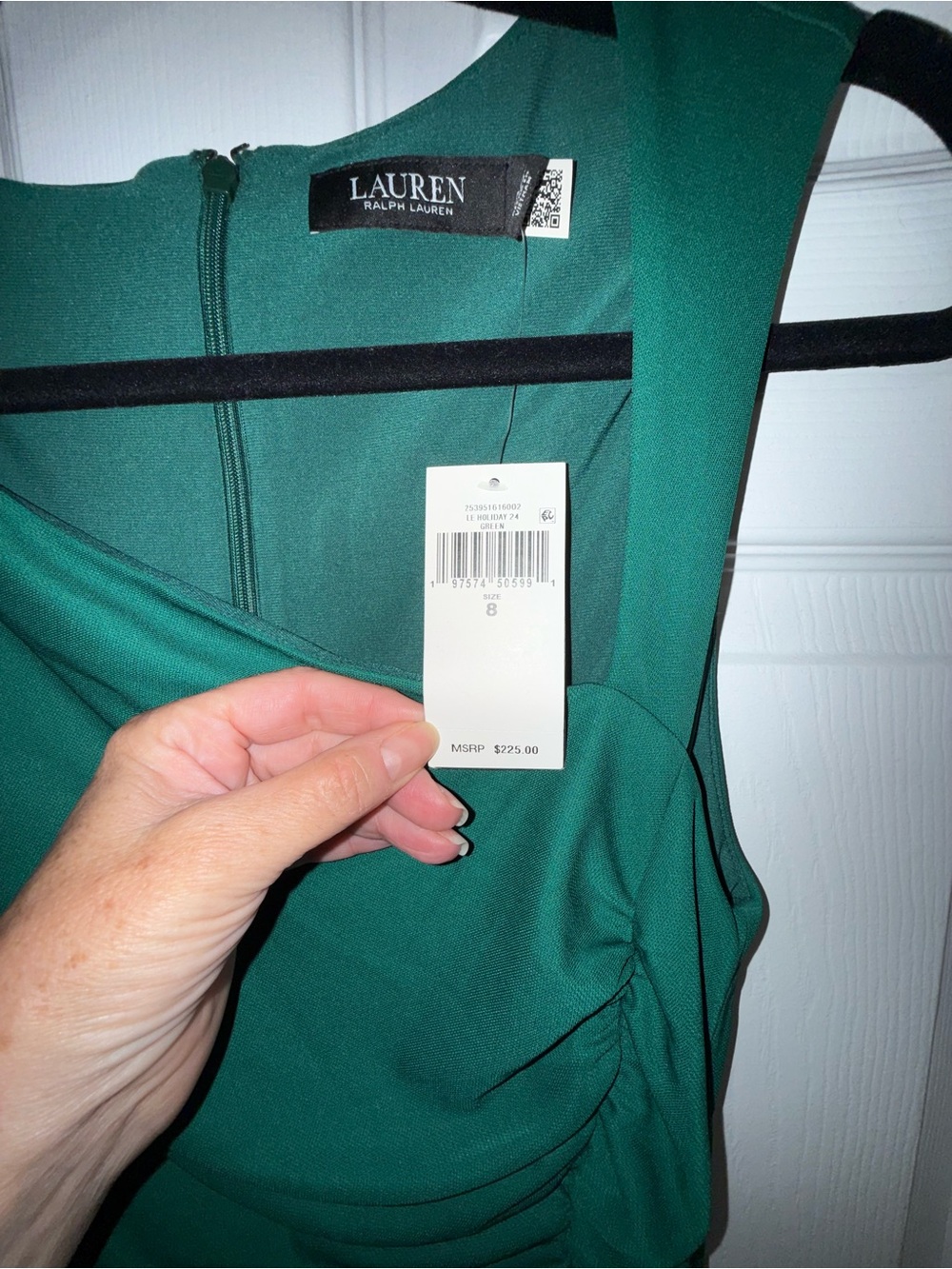 Ralph Lauren Emerald One-Shoulder Ruched Full Length Dress - Picture 6 of 7